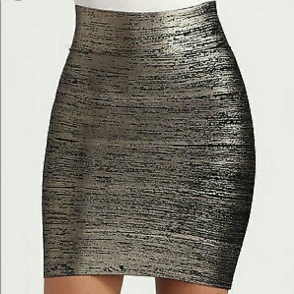 BCBG Metallic Textured Skirt
